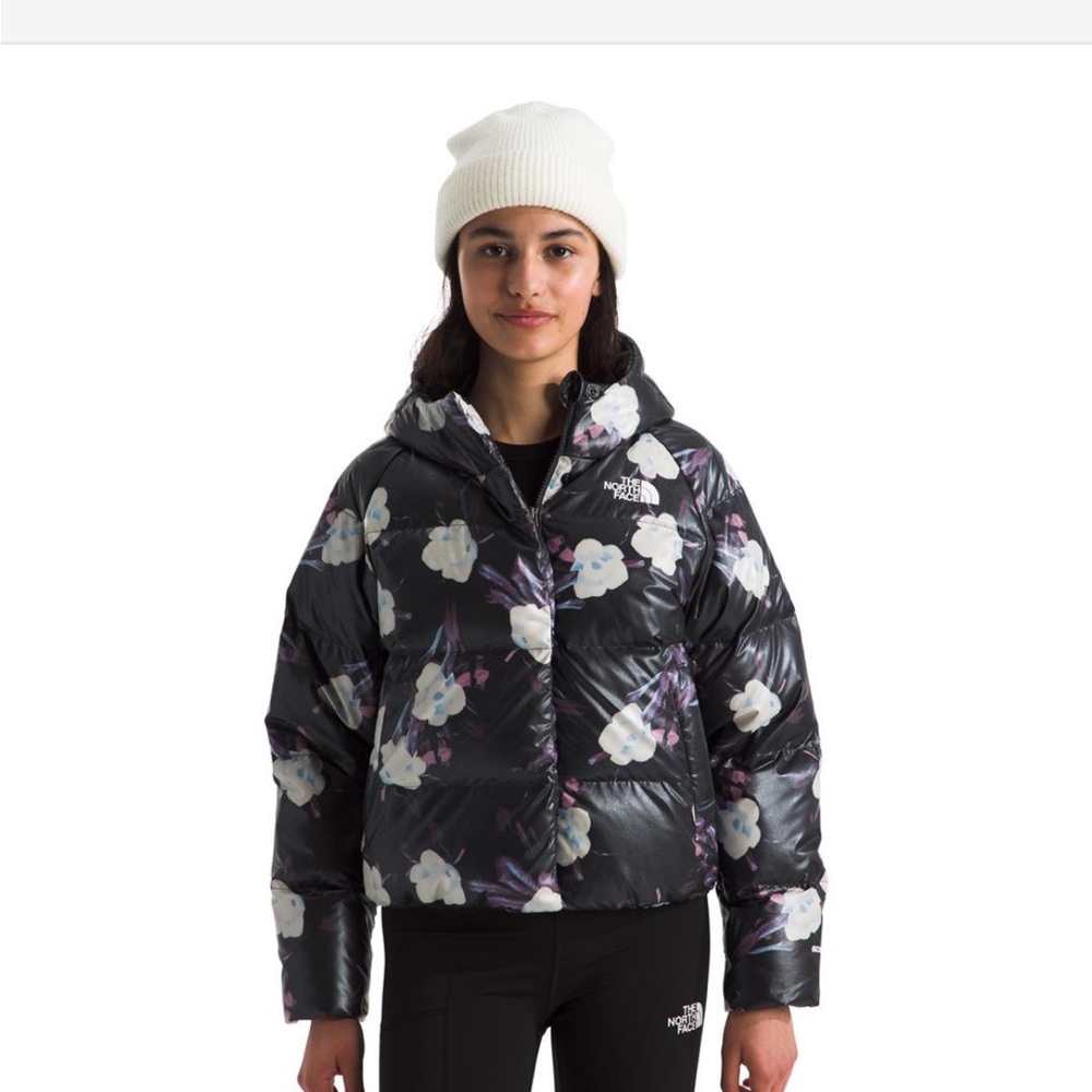 The North Face Big Kids Girls Black Floral 600 Down jacket